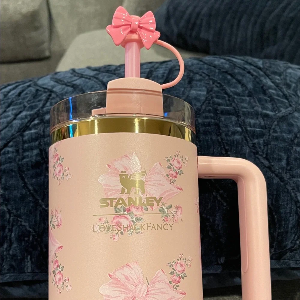 Stanley x LoveShackFancy limited edition Pink Floral Tumbler with Bow Straw NWT - Picture 2 of 4